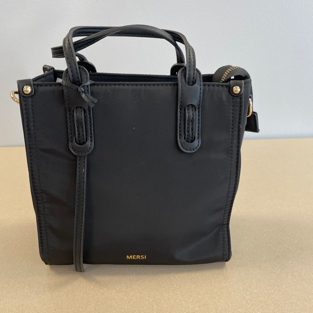 NWT Mersi Riley Nylon Tote Bag, Black